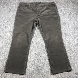 Lauren Ralph Lauren‎ Pants Womens 16 Gray Corduroy Straight Leg Stretch Casual